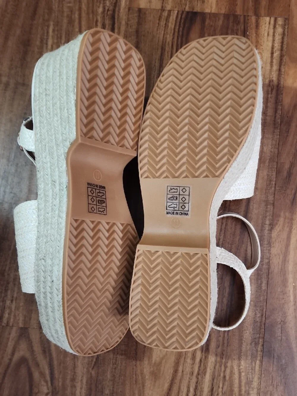 Corkys Cream Braided Platform Sandals with Ankle Strap